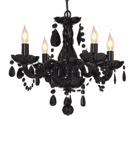 All Jet Black Chandelier Lighting Crystal 17wx13h 4lts Murano - J10-SM/194/4 BLACK
