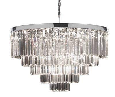 Retro Palladium Crystal Glass Fringe Chandelier Chrome Finish H26 W33.5 - GB104-2164/18B