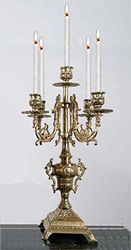 Solid Brass Baroque Candelabra Made in Italy! - GB101-447/BRASS