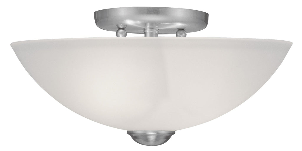 Livex Somerset 2 Light Brushed Nickel Ceiling Mount - C185-4207-91