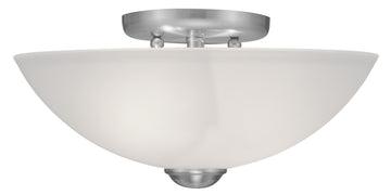 Livex Somerset 2 Light Brushed Nickel Ceiling Mount - C185-4207-91