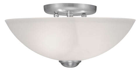 Livex Somerset 2 Light Brushed Nickel Ceiling Mount - C185-4207-91