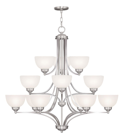 Livex Somerset 12 Light Brushed Nickel Chandelier - C185-4229-91