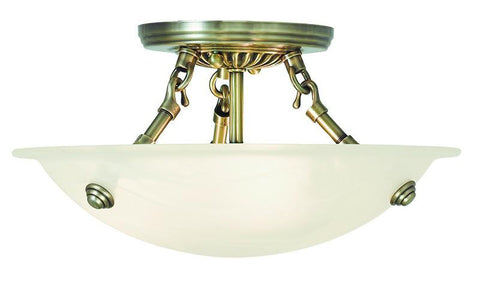 Livex Oasis  3 Light Antique Brass Ceiling Mount - C185-4272-01