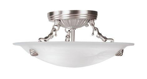 Livex Oasis 3 Light Brushed Nickel Ceiling Mount - C185-4272-91