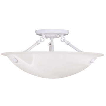 Livex Oasis 3 Light White Ceiling Mount - C185-4273-03