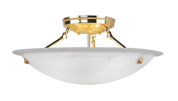 Livex Oasis 3 Light Polished Brass Ceiling Mount - C185-4274-02
