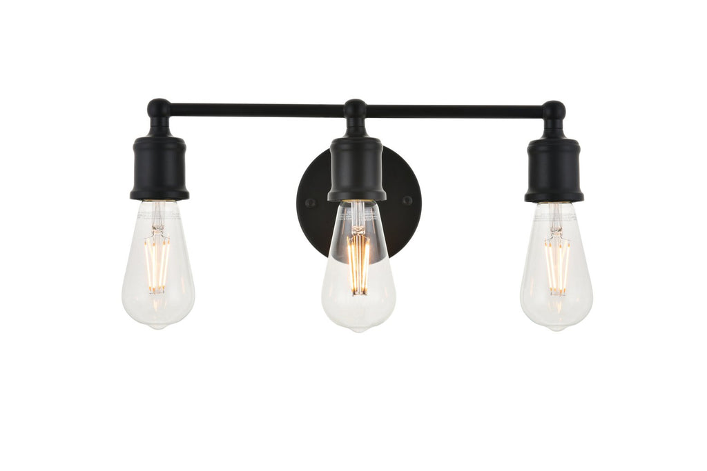 ZC121-LD4028W16BK - Living District: Serif 3 light black Wall Sconce