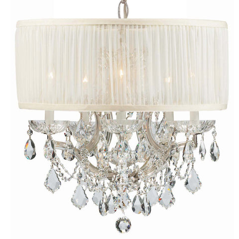 6 Light Polished Chrome Traditional Mini Chandelier Draped In Clear Spectra Crystal - C193-4415-CH-SAW-CLQ