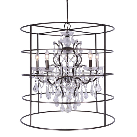 5 Light Vibrant Bronze Modern Chandelier Draped In Clear Swarovski Strass Crystal - C193-4450-VZ-CL-S