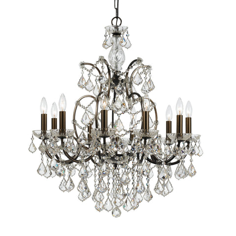 10 Light Vibrant Bronze Modern Chandelier Draped In Clear Hand Cut Crystal - C193-4458-VZ-CL-MWP