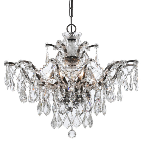 6 Light Vibrant Bronze Modern Chandelier Draped In Clear Swarovski Strass Crystal - C193-4459-VZ-CL-S