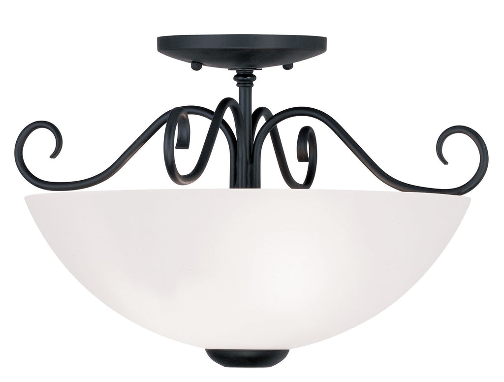 Livex Heritage 2 Light Black Ceiling Mount - C185-4461-04