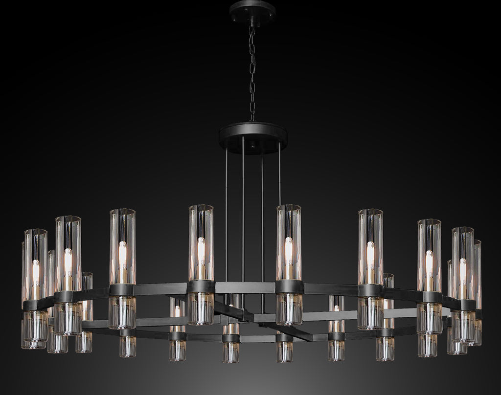 Inspired Ravelle Style Round Chandelier 60" Vintage Barn Metal Industrial Loft Rustic Lighting