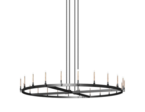 Corsica Round Chandelier 72" Vintage Barn Metal Chandeliers Industrial Loft Rustic Lighting Great for the Living Room, Dining Room, Foyer and Entryway - A500-CB/4462/16