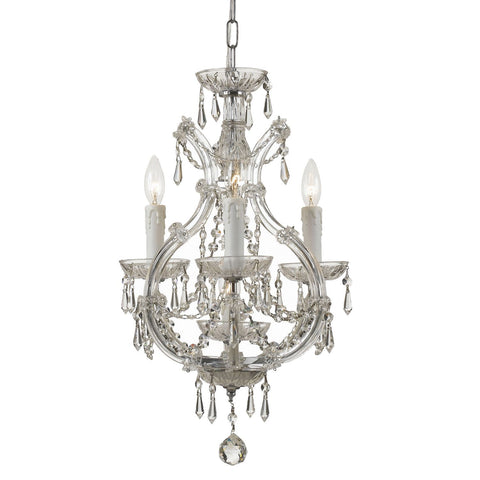 4 Light Polished Chrome Crystal Mini Chandelier Draped In Clear Swarovski Strass Crystal - C193-4473-CH-CL-S