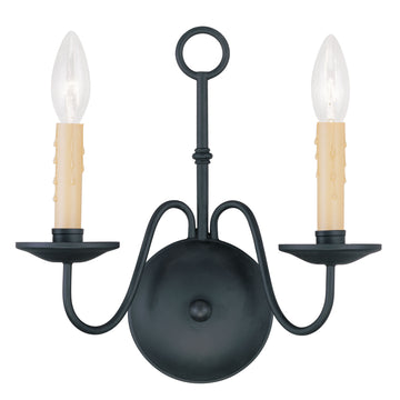 Livex Heritage 2 Light Black Wall Sconce - C185-4492-04