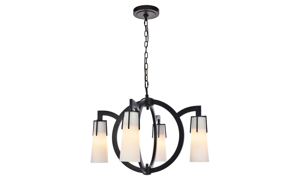 ZC121-1542D28VB - Urban Classic: Harlow Nights 4 Light Vintage Bronze Chandelier