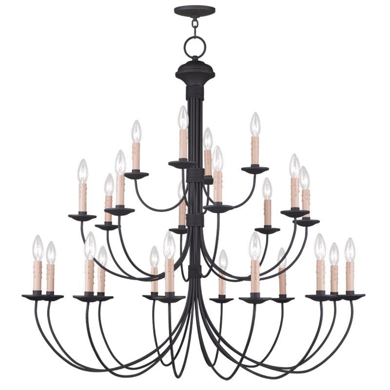 Livex Heritage 24 Light Black Chandelier - C185-4537-04