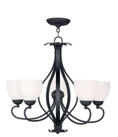 Livex Brookside 5 Light Black Chandelier - C185-4765-04