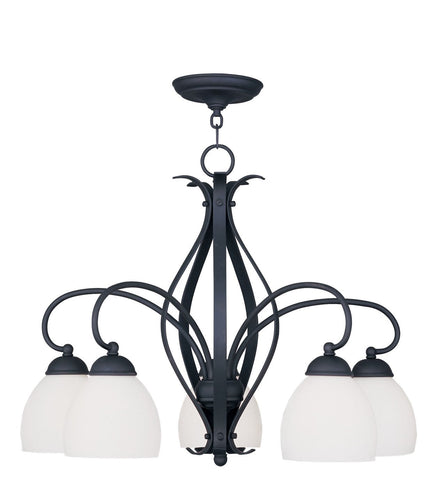 Livex Brookside 5 Light Black Chandelier - C185-4775-04