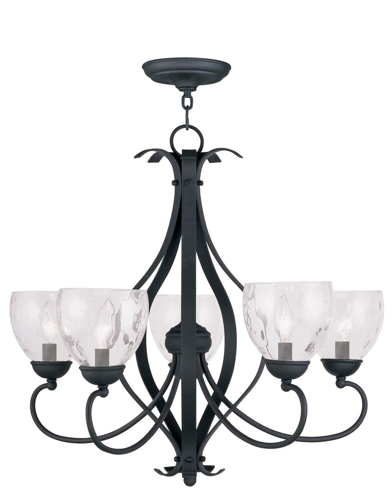 Livex Brookside 5 Light Black Chandelier - C185-4805-04