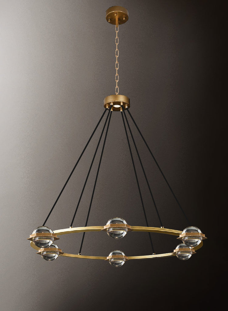 Eclatantes Round Chandelier 38" Lighting Chandeliers with LED Lighted Crystal Orbs - Great for The Living Room, Dining Room, Foyer and Entryway, Family Room, and More - G7-CG/4853/18