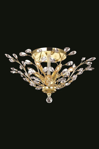 C121-2011F27G/RC - Regency Lighting: Orchid 6 light Gold Flush Mount Clear Royal Cut Crystal