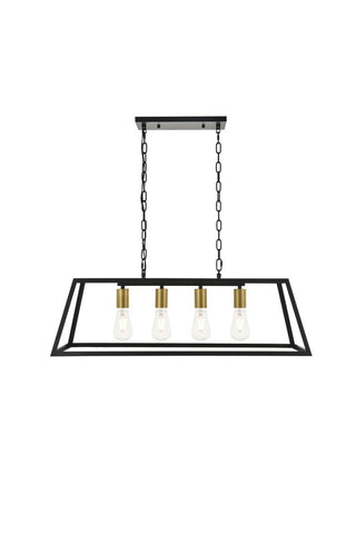 ZC121-LD4061D32BRB - Living District: Resolute 4 light brass and black Pendant