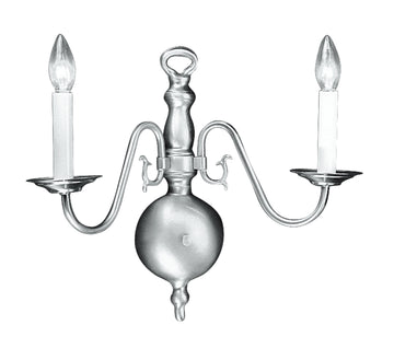 Livex Williamsburgh 2 Light Brushed Nickel Wall Sconce - C185-5002-91