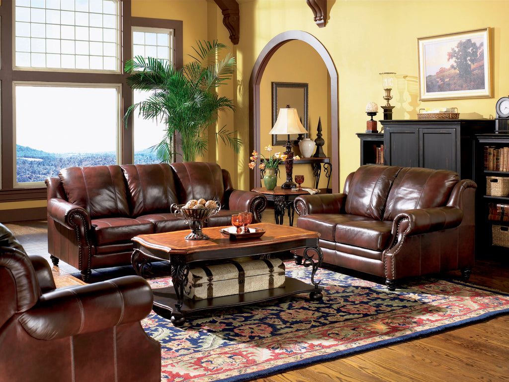 Set of 3 - Princeton Rolled Arm Sofa + Love Seat + Recliner - D300-10001