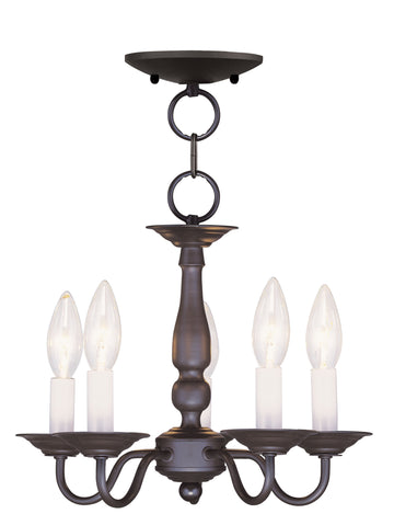 Livex Williamsburgh 5 Light Bronze Chain Hang/Ceiling Mount - C185-5011-07