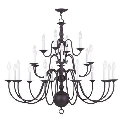 Livex Williamsburgh 22 Light Bronze Chandelier - C185-5015-07