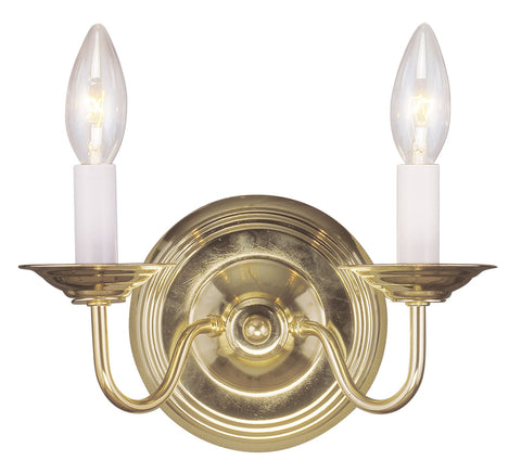 Livex Williamsburgh 2 Light Polished Brass Wall Sconce - C185-5018-02