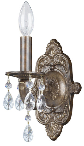 1 Light Venetian Bronze Youth Sconce Draped In Clear Swarovski Strass Crystal - C193-5021-VB-CL-S