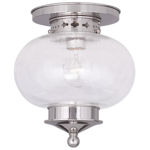 Livex Harbor 1 Light Polished Nickel Ceiling Mount - C185-5036-35