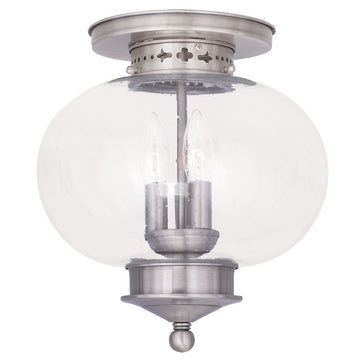 Livex Harbor 3 Light Brushed Nickel Ceiling Mount - C185-5037-91
