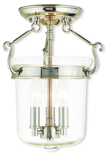 Livex Rockford 3 Light Polished Nickel Ceiling Mount - C185-50481-35
