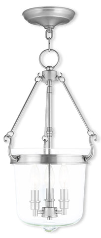 Livex Rockford 3 Light Brushed Nickel Pendant - C185-50484-91