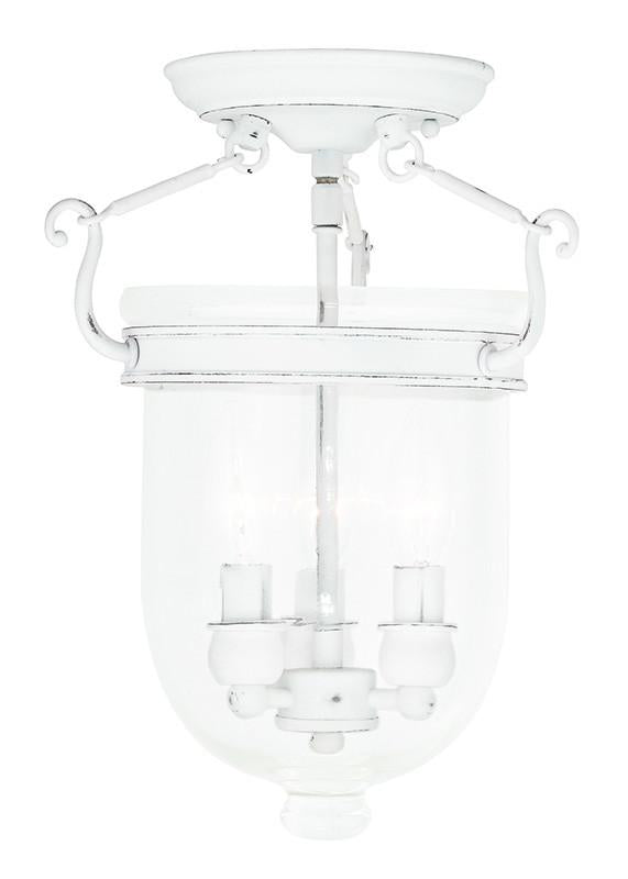 Livex Jefferson 3 Light Antique White Ceiling Mount - C185-5061-60