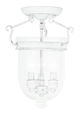 Livex Jefferson 3 Light Antique White Ceiling Mount - C185-5061-60