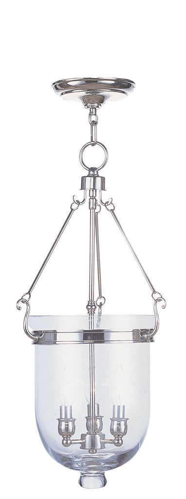 Livex Jefferson 3 Light Polished Nickel Chain Lantern  - C185-5064-35