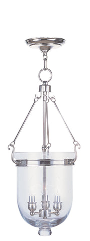 Livex Jefferson 3 Light Polished Nickel Chain Lantern  - C185-5064-35