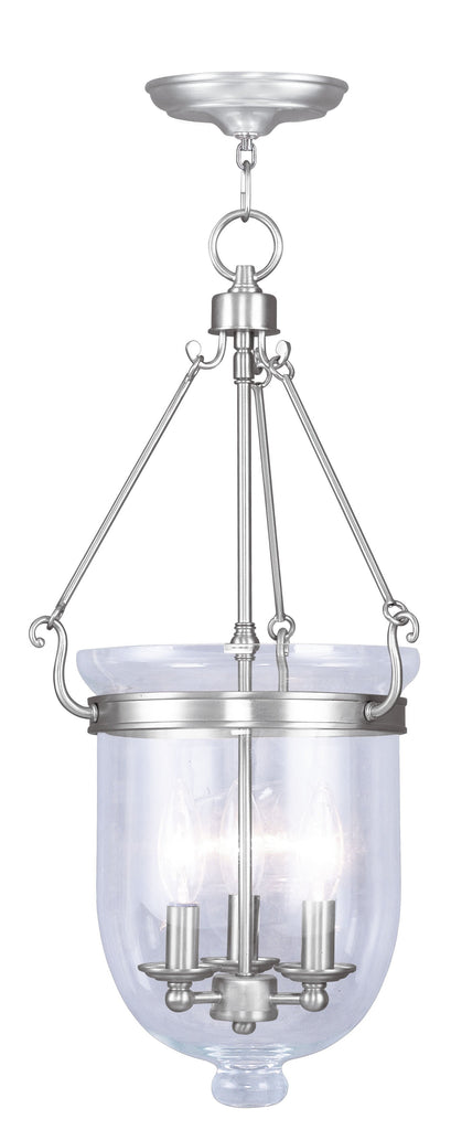 Livex Jefferson 3 Light Brushed Nickel Chain Lantern  - C185-5064-91