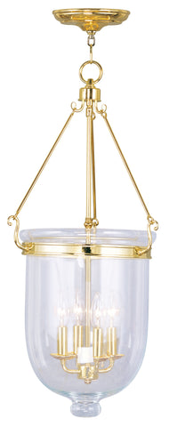 Livex Jefferson 4 Light Polished Brass Chain Lantern  - C185-5065-02