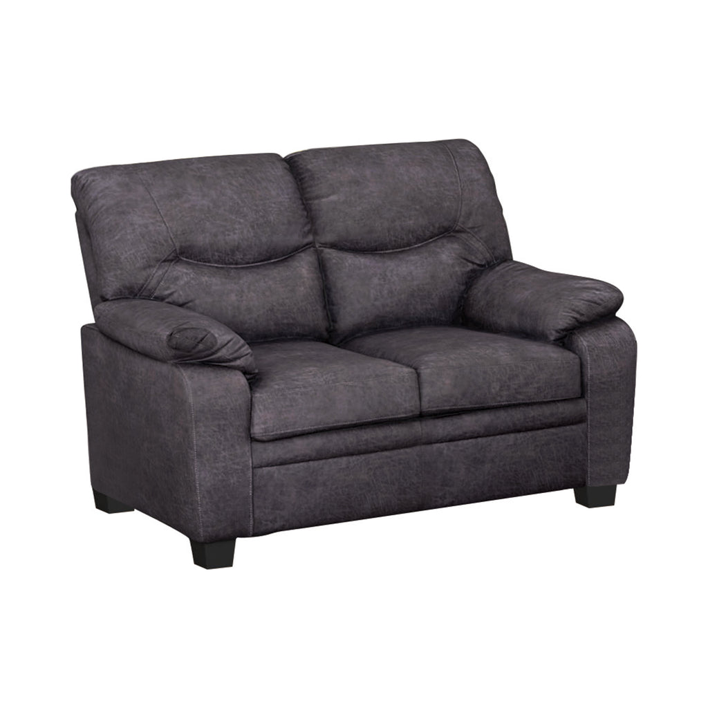 Set of 2 - Meagan Pillow Top Arms Upholstered Sofa + Loveseat Charcoal - D300-10072
