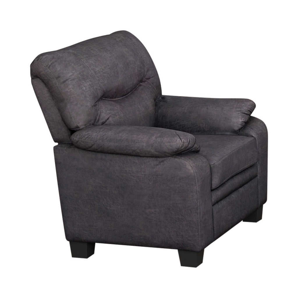 Set of 3 - Meagan Pillow Top Arms Upholstered Sofa + Loveseat + Chair Charcoal - D300-10073