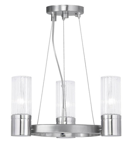 Livex Midtown  3 Light Brushed Nickel Mini Chandelier - C185-50693-91