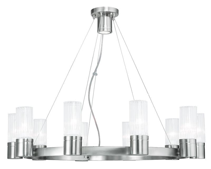 Livex Midtown  10 Light Brushed Nickel Chandelier - C185-50699-91