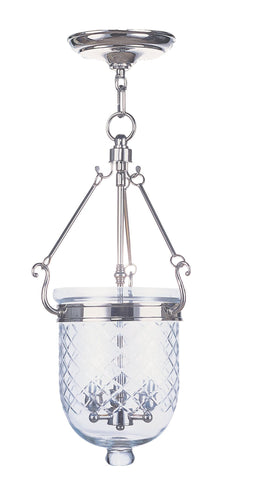 Livex Jefferson 3 Light Polished Nickel Chain Lantern  - C185-5073-35